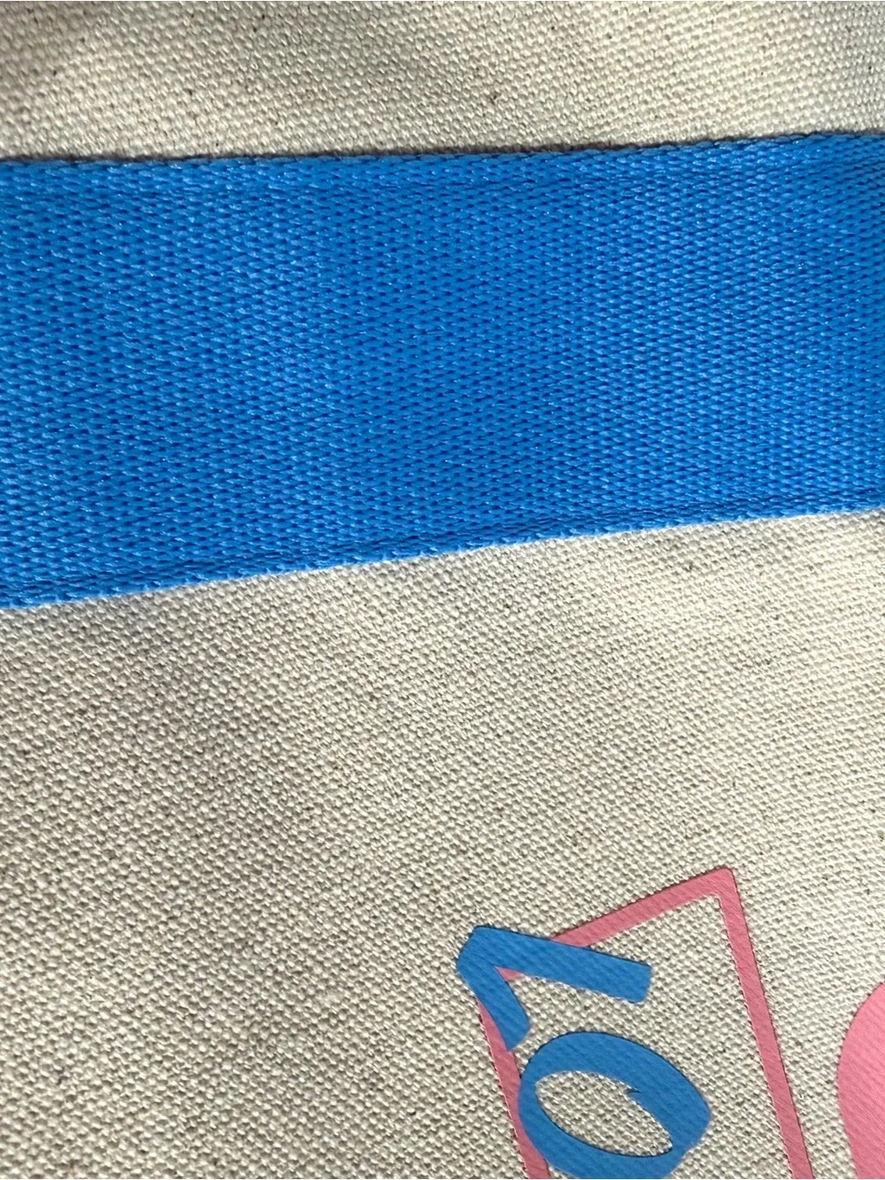 PINK Victoria's Secret Team Pink Canvas Tote in Natural, Pink & Blue